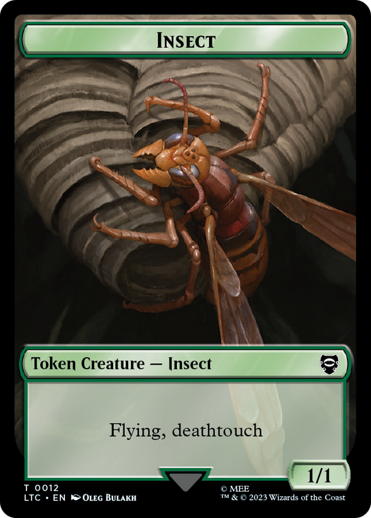 Image of Elf Warrior // Insect Double Sided Token [The Lord of the Rings: Tales of Middle-Earth Commander Tokens]