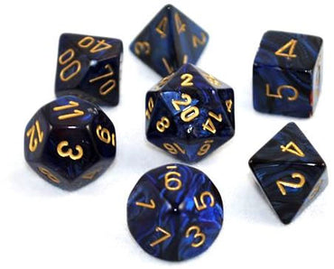 Chessex - Scarab Royal Blue/Gold - 7 Dice