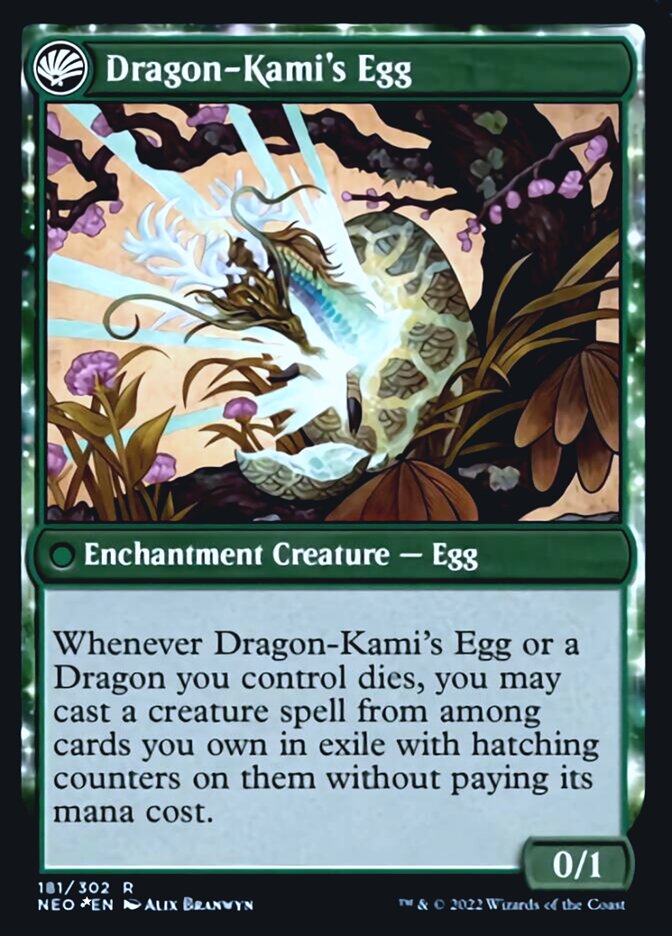 Image of The Dragon-Kami Reborn // Dragon-Kami's Egg [Kamigawa: Neon Dynasty Prerelease Promos]