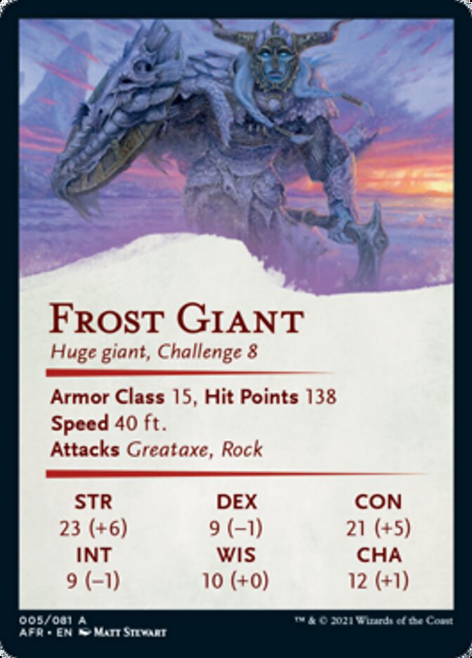 Image of Frost Giant Art Card (Gold-Stamped Signature) [Dungeons & Dragons: Adventures in the Forgotten Realms Art Series]