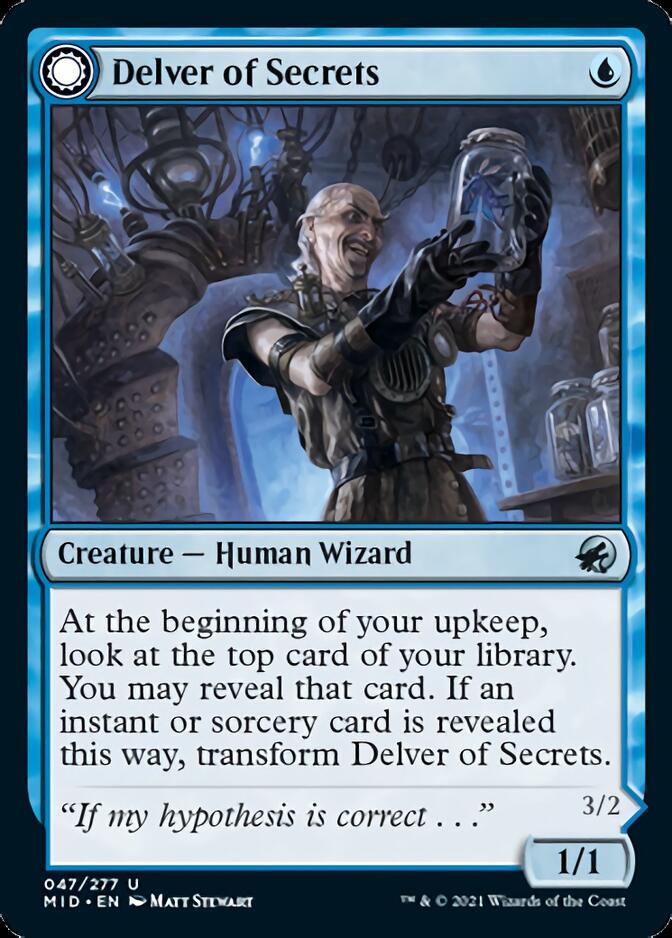 Image of Delver of Secrets // Insectile Aberration [Innistrad: Midnight Hunt]
