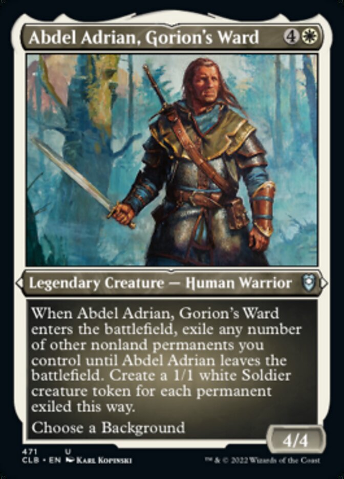 Image of Abdel Adrian, Gorion's Ward (Foil Etched) [Commander Legends: Battle for Baldur's Gate]
