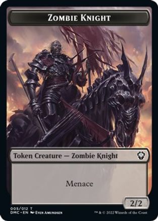 Image of Zombie Knight // Warrior Double-Sided Token [Dominaria United Commander Tokens]