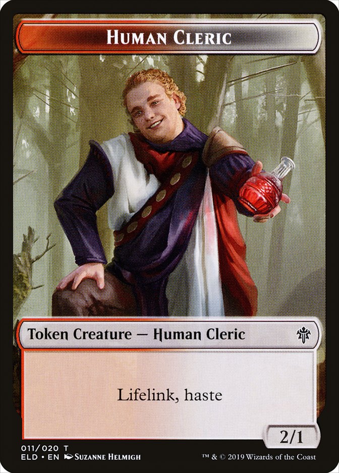 Image of Human Cleric Token [Throne of Eldraine Tokens]