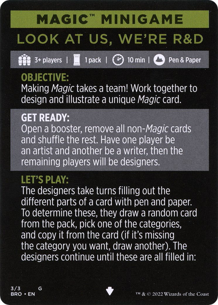 Image of Look at Us, We're R&D (Magic Minigame) [The Brothers' War Minigame]