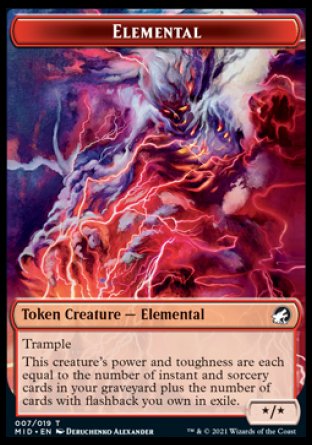 Image of Human // Elemental Double-Sided Token [Innistrad: Midnight Hunt Tokens]