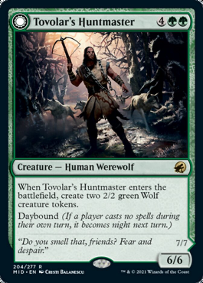 Image of Tovolar's Huntmaster // Tovolar's Packleader [Innistrad: Midnight Hunt]