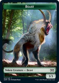 Image of Beast // Treasure Double-Sided Token [Double Masters Tokens]