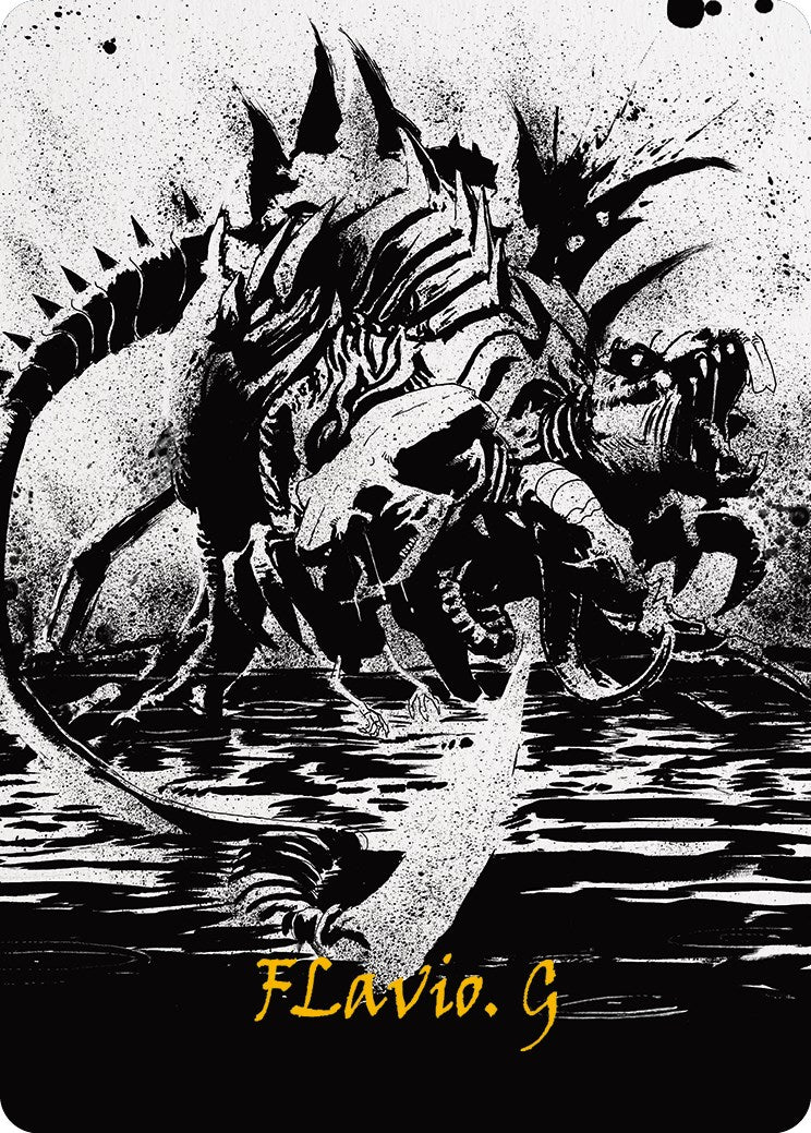 Image of Karumonix, the Rat King Art Card (Gold-Stamped Signature) [Phyrexia: All Will Be One Art Series]