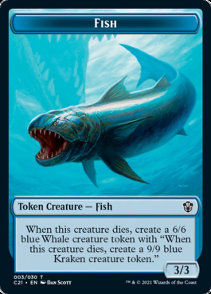 Image of Beast (010) // Fish Double-Sided Token [Commander 2021 Tokens]