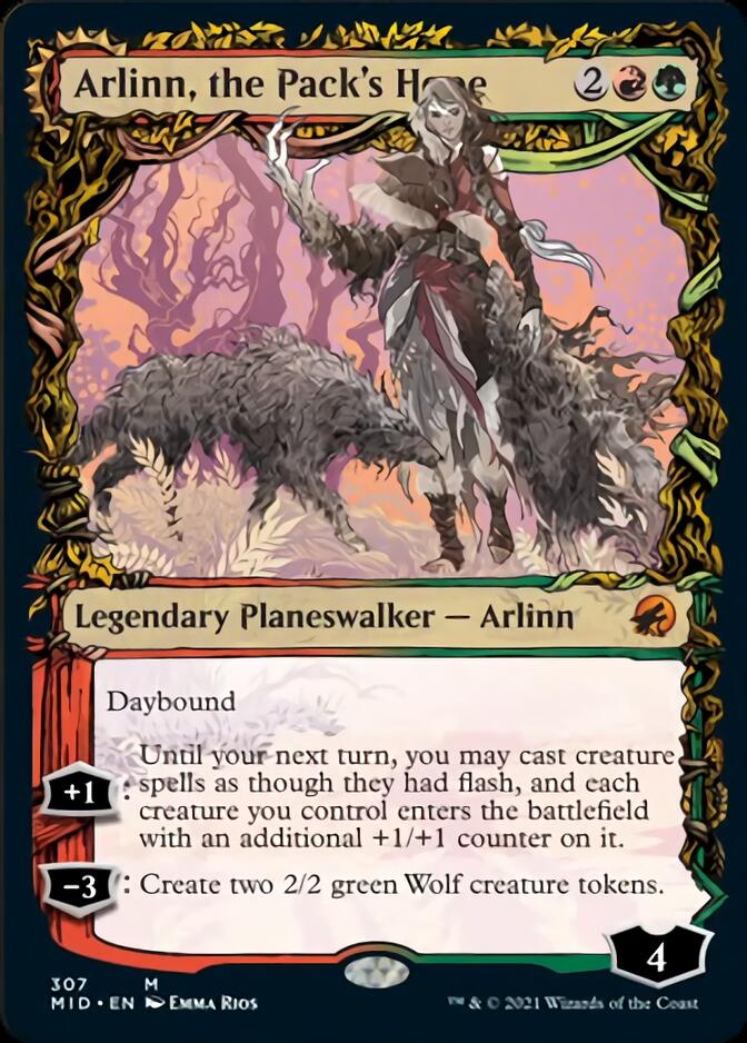Image of Arlinn, the Pack's Hope // Arlinn, the Moon's Fury (Showcase Equinox) [Innistrad: Midnight Hunt]