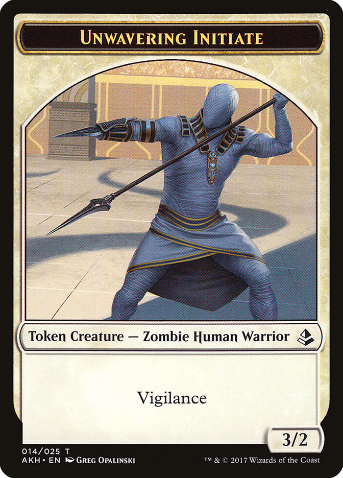 Image of Unwavering Initiate // Wurm Double-Sided Token [Amonkhet Tokens]