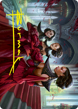 Image of Olivia's Attendants Art Card (Gold-Stamped Signature) [Innistrad: Crimson Vow Art Series]