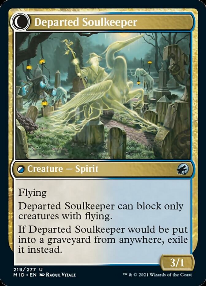 Image of Devoted Grafkeeper // Departed Soulkeeper [Innistrad: Midnight Hunt]