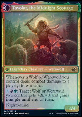 Image of Tovolar, Dire Overlord // Tovolar, the Midnight Scourge [Innistrad: Midnight Hunt Prerelease Promos]