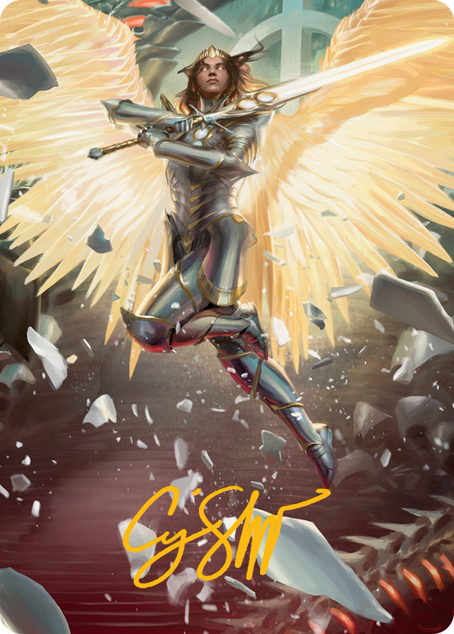 Image of Archangel Elspeth Art Card (Gold-Stamped Signature) [March of the Machine Art Series]