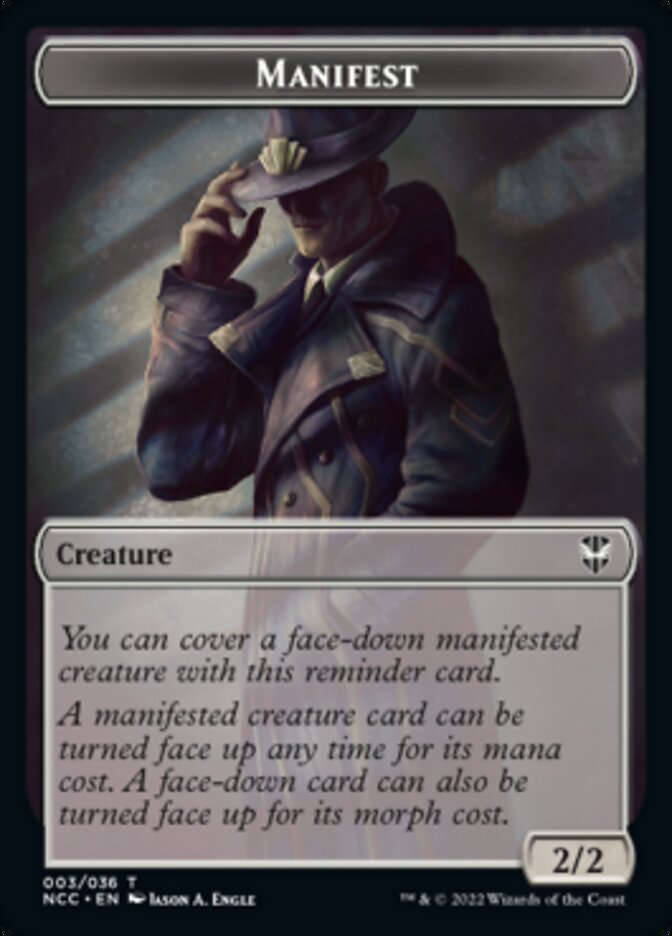 Image of Manifest // Copy Double-Sided Token [Streets of New Capenna Commander Tokens]