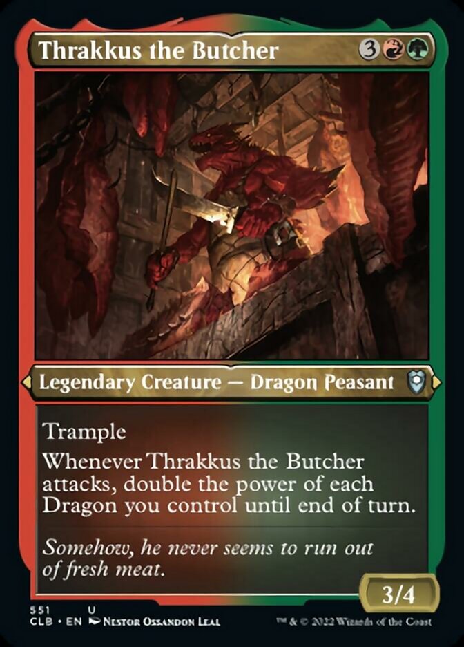 Image of Thrakkus the Butcher (Foil Etched) [Commander Legends: Battle for Baldur's Gate]