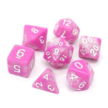 Die Hard Dice - Tickled Pink  - Pink/White  - 7 Piece RPG Set