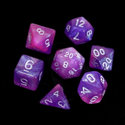 Image of Die Hard Dice - RPG Set - Royal Aurora - Purple/Pink - 7 Dice
