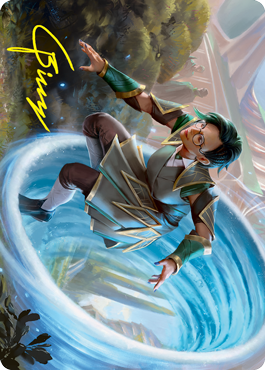 Image of Vortex Runner Art Card (Gold-Stamped Signature) [Strixhaven: School of Mages Art Series]