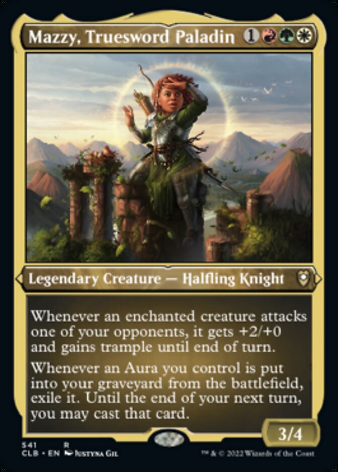 Image of Mazzy, Truesword Paladin (Foil Etched) [Commander Legends: Battle for Baldur's Gate]