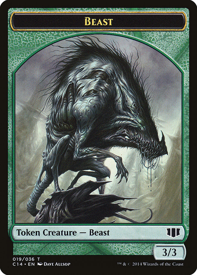 Image of Elemental // Beast (019/036) Double-Sided Token [Commander 2014 Tokens]