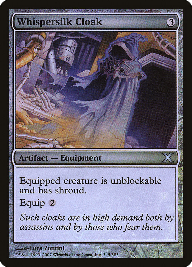 Image of Whispersilk Cloak (Premium Foil) [Tenth Edition]