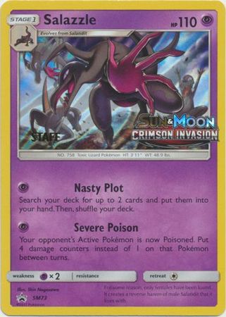 Image of Salazzle (SM73) (Staff Prerelease Promo) [Sun & Moon: Black Star Promos]