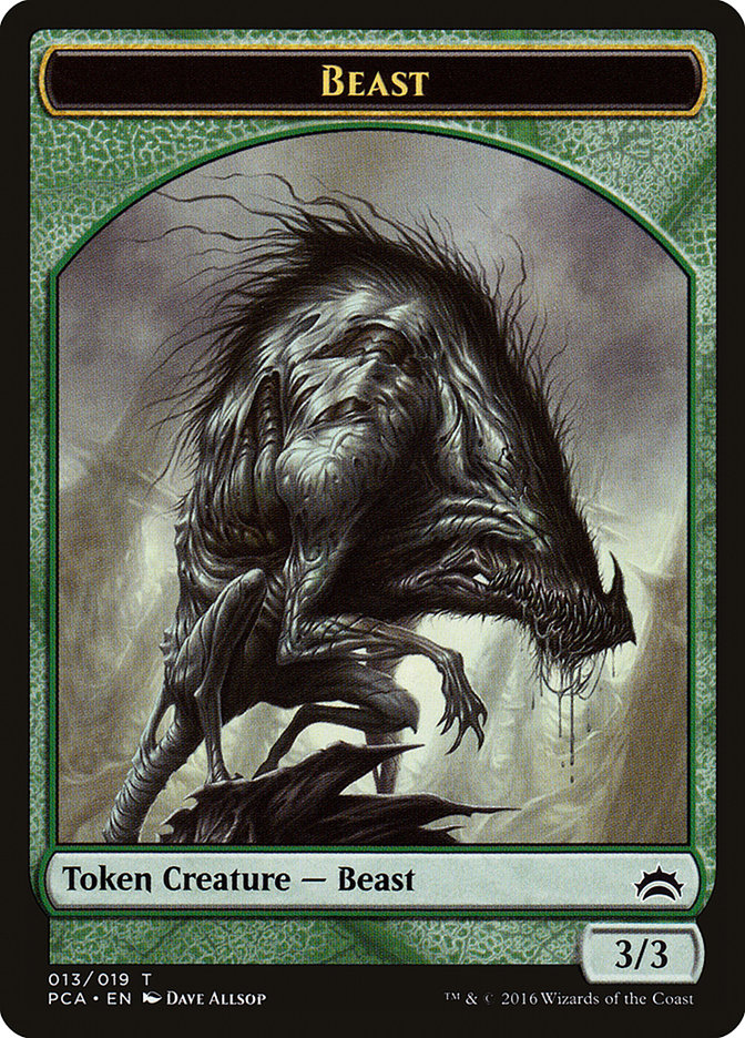 Image of Beast // Saproling Double-Sided Token [Planechase Anthology Tokens]