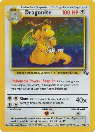 Image of Dragonite 4/62 Holo Fossil (LP) Unlimited