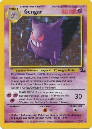 Gengar 5/62 Holo Fossil ( Near Mint) Unlimited