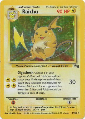 Image of Raichu 14/62 Holo Jungle (Slightly Played) Unlimited