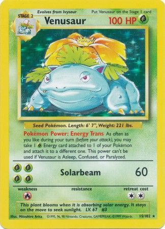 Venusaur 15/102 Holo Base Set (Lightly Played) Unlimited