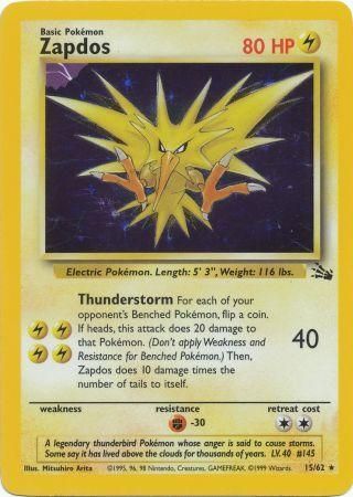 Zapdos 15/62 Holo Fossil (Near Mint) Unlimited