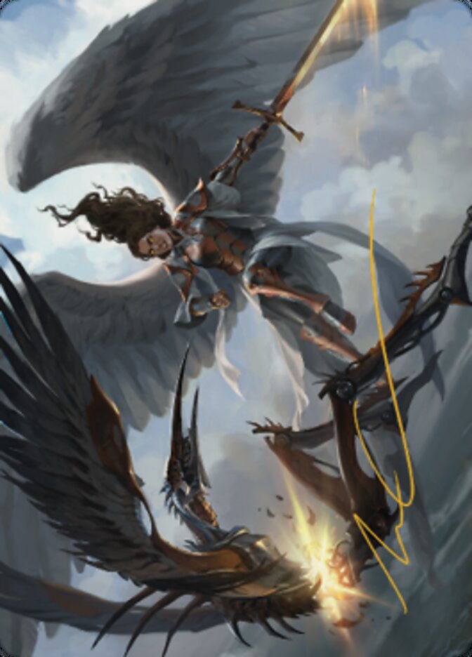 Image of Destroy Evil Art Card (Gold-Stamped Signature) [Dominaria United Art Series]