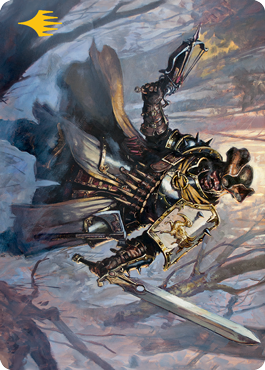 Image of Brutal Cathar Art Card (Gold-Stamped Signature) [Innistrad: Midnight Hunt Art Series]
