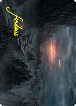 Image of Sundown Pass Art Card (Gold-Stamped Signature) [Innistrad: Crimson Vow Art Series]
