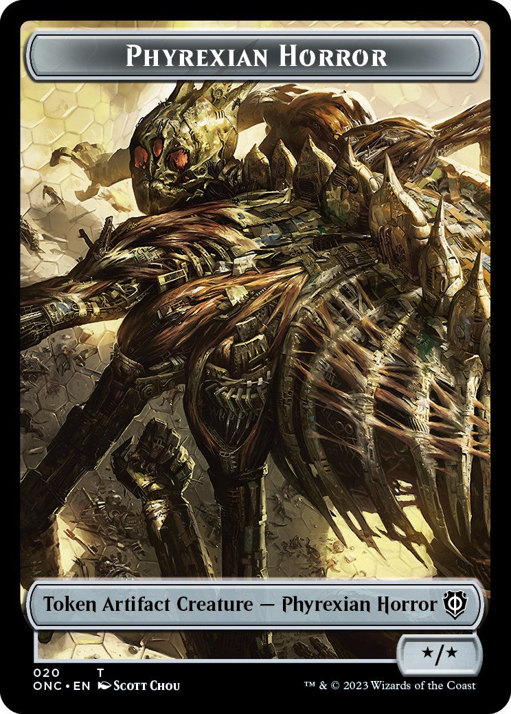 Image of Phyrexian Wurm // Phyrexian Horror Double-Sided Token [Phyrexia: All Will Be One Commander Tokens]