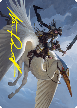 Image of Gryffwing Cavalry Art Card (Gold-Stamped Signature) [Innistrad: Crimson Vow Art Series]