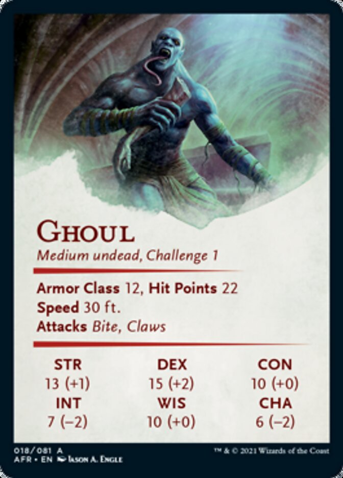 Image of Ghoul Art Card (Gold-Stamped Signature) [Dungeons & Dragons: Adventures in the Forgotten Realms Art Series]