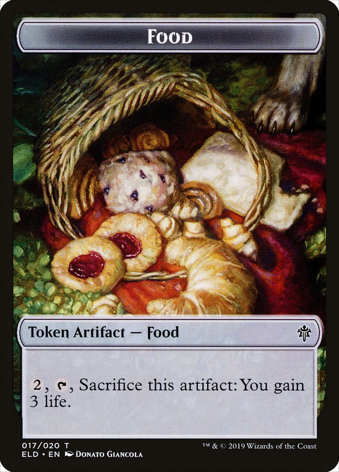 Image of Human // Food (17) Double-Sided Token [Throne of Eldraine Tokens]