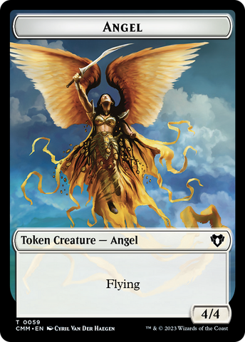 Copy (54) // Angel Double-Sided Token [Commander Masters Tokens]