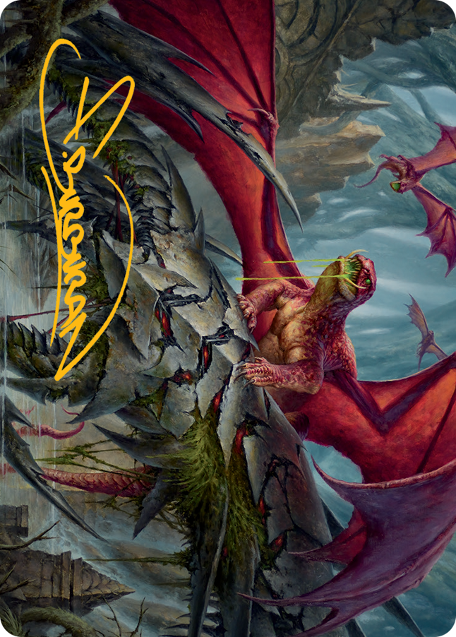 Image of Hoarding Broodlord Art Card (Gold-Stamped Signature) [March of the Machine Art Series]