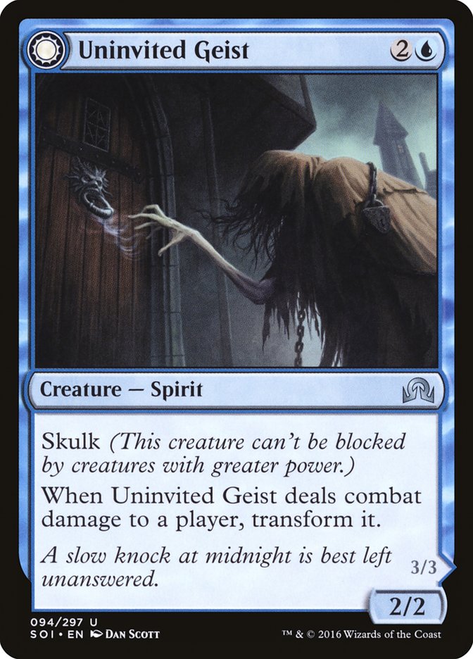 Image of Uninvited Geist // Unimpeded Trespasser [Shadows over Innistrad]