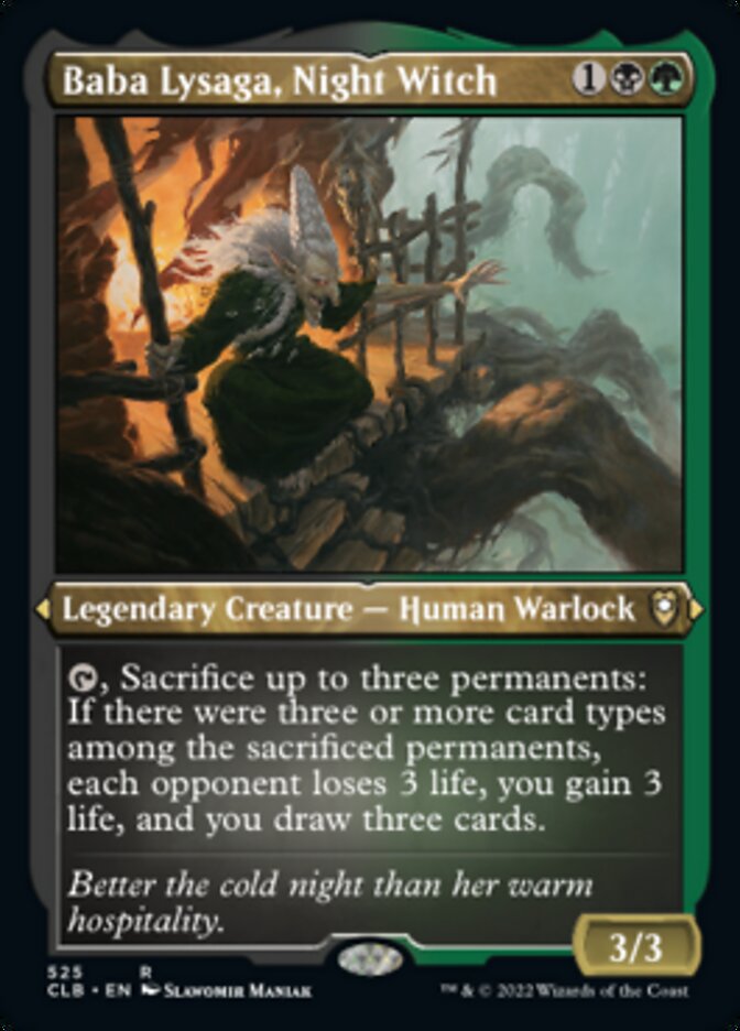 Image of Baba Lysaga, Night Witch (Foil Etched) [Commander Legends: Battle for Baldur's Gate]