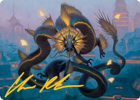 Image of Ao, the Dawn Sky 1 Art Card (Gold-Stamped Signature) [Kamigawa: Neon Dynasty Art Series]