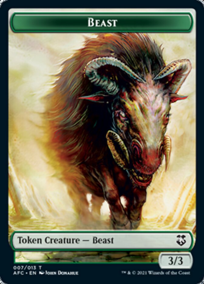 Image of Beast // Dragon Spirit Double-Sided Token [Dungeons & Dragons: Adventures in the Forgotten Realms Commander Tokens]