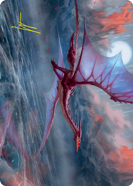 Image of Manaform Hellkite Art Card (Gold-Stamped Signature) [Innistrad: Crimson Vow Art Series]