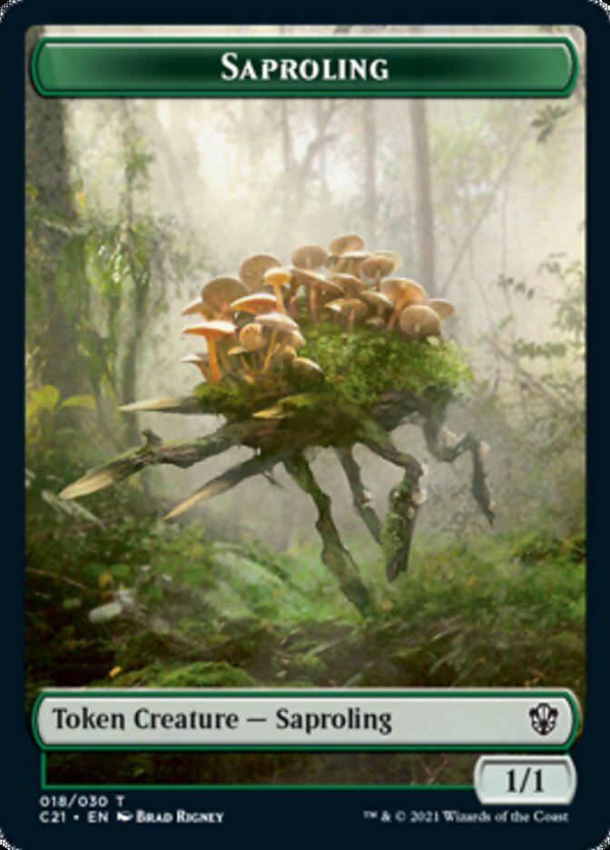 Image of Food // Saproling Double-Sided Token [Commander 2021 Tokens]